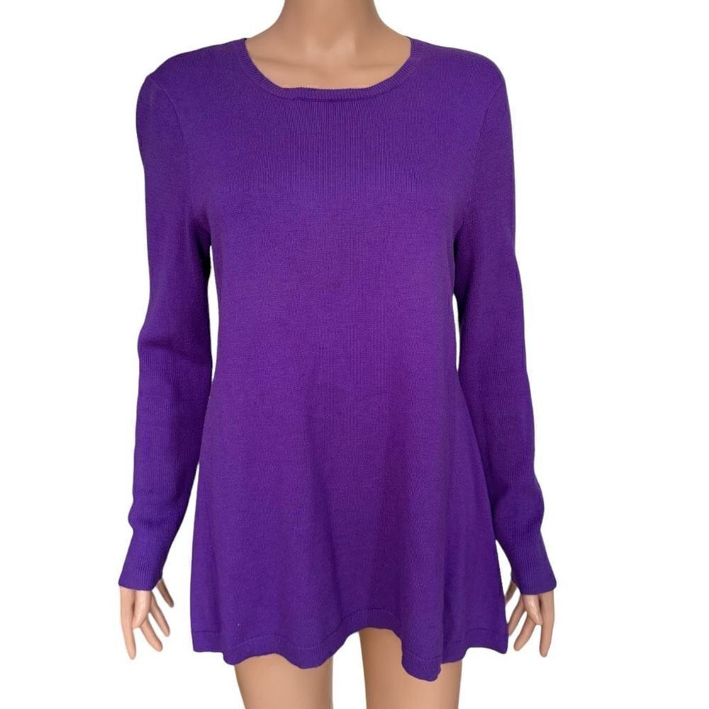 Lauren Ralph Lauren wool blend flare purple sweater size L